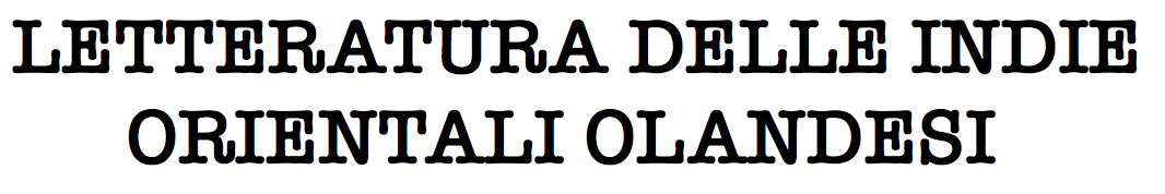 Letteratura delle Indie Orientali