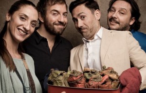 Da sinistra verso destra: Anna Della Rosa(Maria), Rosario Lisma( Giovanni),Ugo Giacomazzi (Pietro), Andrea Narsi (Filippo)