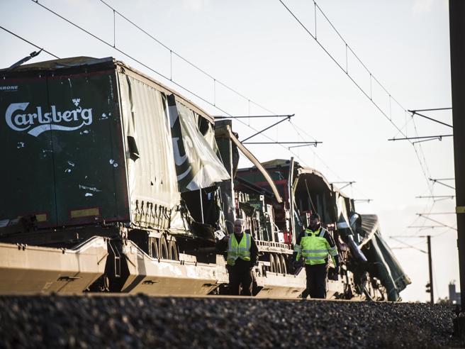 Treno merci coinvolto nell'incidente